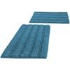 Smarcute 2 Pieces - 50cm x 81cm & 43cm x 61cm Non-Slip Chenille Bath Mat Rug Turquoise
