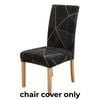Anyseat Chair Cover Black Gray Geometric Line Print Elastic Slipcover Dining Decor