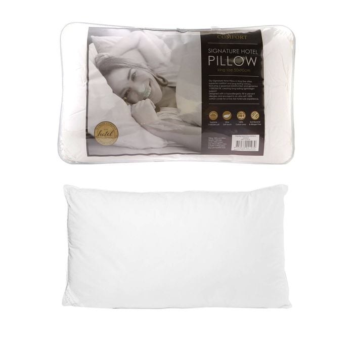 Royal Comfort 233 Tc Luxury Hypoallergenic Pillow White 50 X 90 Cm