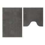 Barelli Chenille Grey Non Slip Two Piece Bath Mat Set