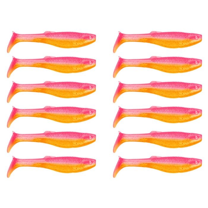 2x 6PK 3In Rapala Crush City Heavy Soft Plastic Paddle Tail Lures - Pink Sunset