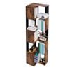 Ufurniture 6 Tier Corner Bookshelf Tall L Shaped Bookcase with Open Shelf Units and Baffle Display Shelf Stand
