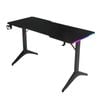 MIUZ Gaming Desk with RGB LED Lighting Carbon Fiber Top Cup Holder Headphone Hoo