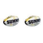 2PK Summit Global Advance Rugby League Ball 3.0 Size 3 - WHite/Yellow