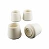 Surface Gard 22mm White Round External Rubber Chair Tips - 4 Pack