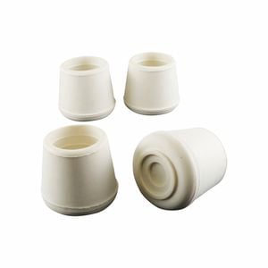 Surface Gard 22mm White Round External Rubber Chair Tips - 4 Pack