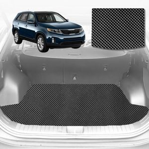 6D Diamond Car Boot Mat for Kia Sorento (XM)2009-2015-(3rd Row folded/5 seater)-Cargo Mat-Black-Outback GT