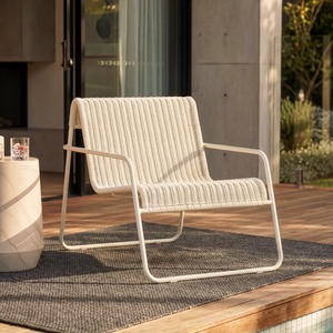 Cane and Stone 700 x 1125 x 730mm White Lilo Lounge Chair