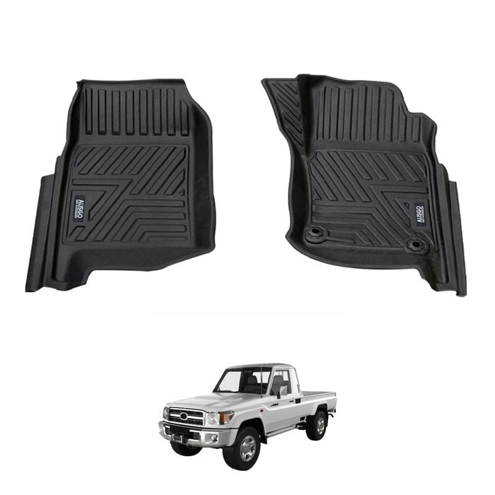 AUSGO Car Floor Mats for Toyota LandCruiser 79 Series LC79 Single Cab 2012-2016 All-Weather Floor Liners