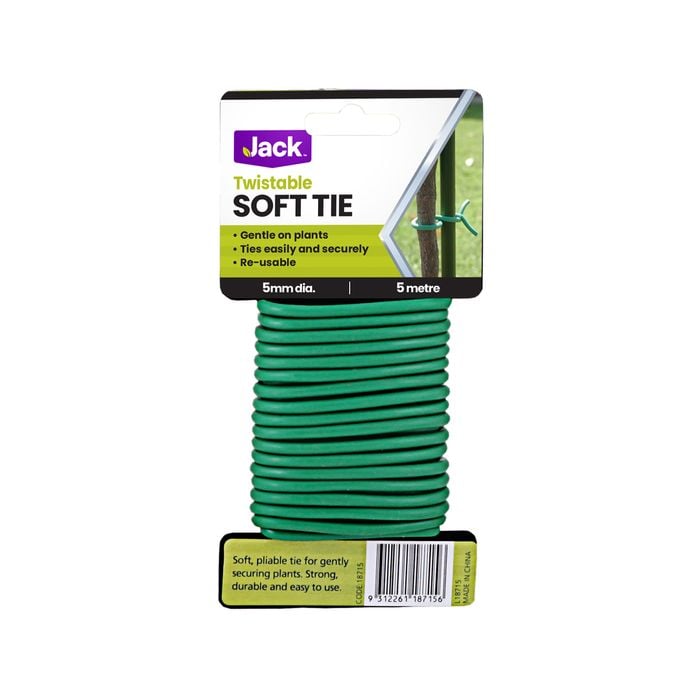 Jack 5mm x 5m Green Twistable Soft Plant Tie
