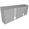Build-a-Shed 0.8 x 5.2 x 2m Skillion Shed with Dual Single Sliding Side Doors - Zinc