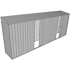 Build-a-Shed 0.8 x 5.2 x 2m Skillion Shed with Dual Single Sliding Side Doors - Zinc