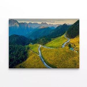 Mountain Road with Mountains  Print 100% Australian Made 90 x 60cm  (Stretched)