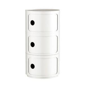 Miuz 3 Tier White Replica Componibili Round Storage Cabinet