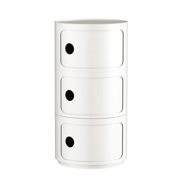 Miuz 3 Tier White Replica Componibili Round Storage Cabinet