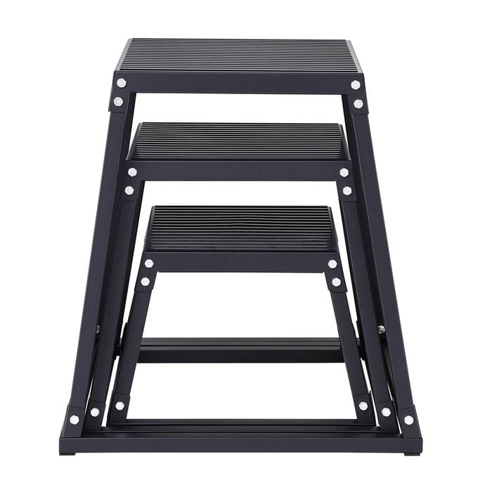 VEVOR Plyometric Jump Boxes Black Plyo Anti-Slip Fitness Exercise Step Up for Home Gym Training