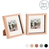 Nicola Spring Shadow Box Frames - 8 X 8" With 4 X 4" Mount - Light Wood - Pack Of 2