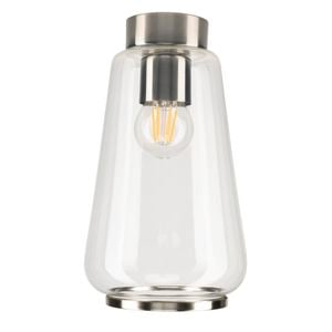 Brilliant 16 x 28cm Pepe Glass With Brushed Chrome Batten Fixture