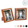 Nicola Spring Acrylic 3d Box Photo Frames With 6" X 6" Mounts - 8" X 8"  - Dark Wood - Pack Of 2