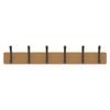 Mode 6 Black Hooks On Bamboo Board Hat And Coat Rack
