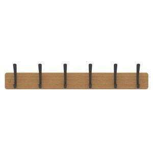 Mode 6 Black Hooks On Bamboo Board Hat And Coat Rack