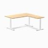 Desky Fixed Height Bamboo L-shape Office Desk 1500x1550mm White Frame