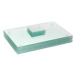 12pc Glass Placemats & Coasters Set - 40cm x 30cm - Clear