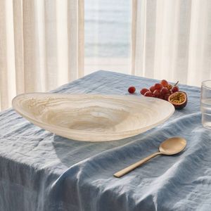 Cadence & Co. Chianti Resin Oval Serving Bowl Vanilla 44x28x9cm