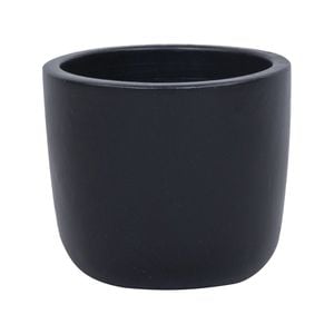 14 x 12cm Black Small Plain Ceramic Egg Pot