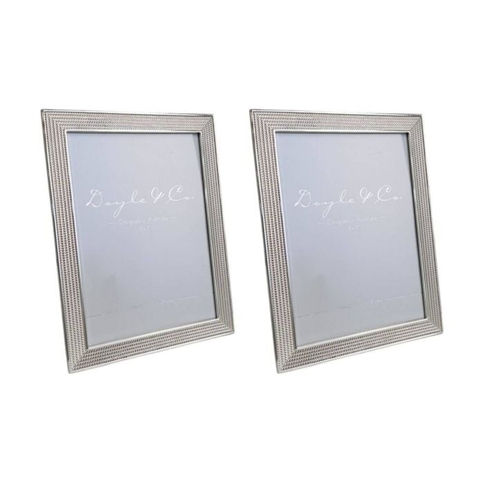 2PK SS Collective Silver Textured Dolton Boarded Photo Frame Rectangle 5x7