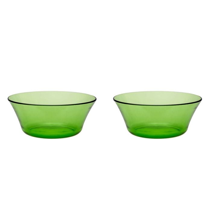 2PK Duralex Lys 23cm/2.2L Glass Salad Bowl Round - Green