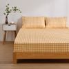 Dreamaker Micro Flannel Grid Combo Fitted Sheet Set Chai Queen Bed