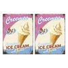 2PK Nostalgic Art Fridge Rectangle Magnet Ice Cream 6x8cm