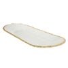 Maine & Crawford Manley 35cm Gold Foil Edge Glass Oval Plate - Clear