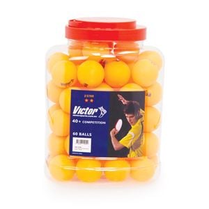 60pc Victor Table Tennis Balls Bucket 2-Star Storage Container Orange