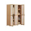 Lauft 3-door Wooden Wardrobe Closet Cabinet With Hanging Rod And Storage Shelves