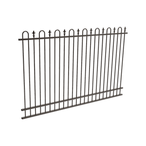 ProtectorAl 2400 x 1500mm Black Aluminium Loop And Spear Pool Fence Panel With Mid Rail