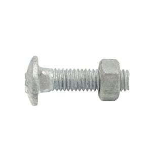 Zenith M6 x 25mm Hot Dipped Galvanised Cup Head Bolt And Nut - Each