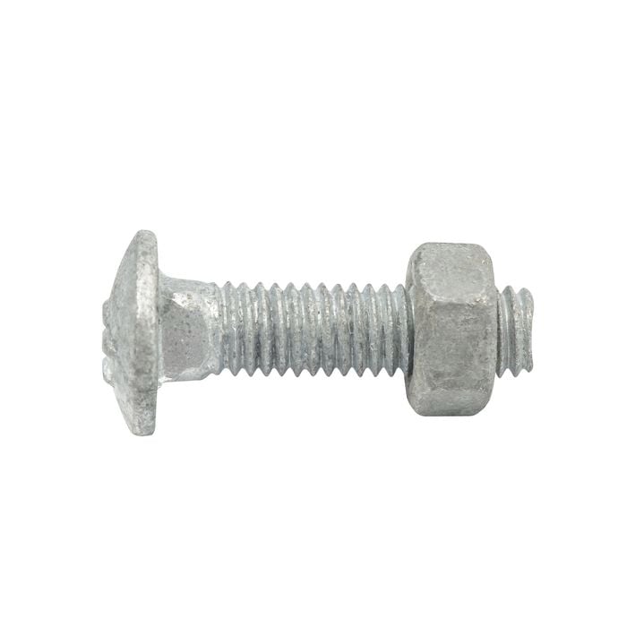 Zenith M6 x 25mm Hot Dipped Galvanised Cup Head Bolt And Nut - Each