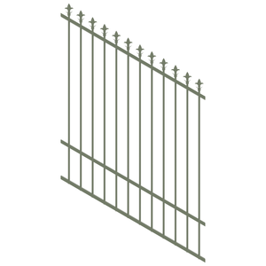ProtectorAl 0350-1200W x 1500H Pale Eucalypt Spear Top Pool Fence Panel Raked 16-30º