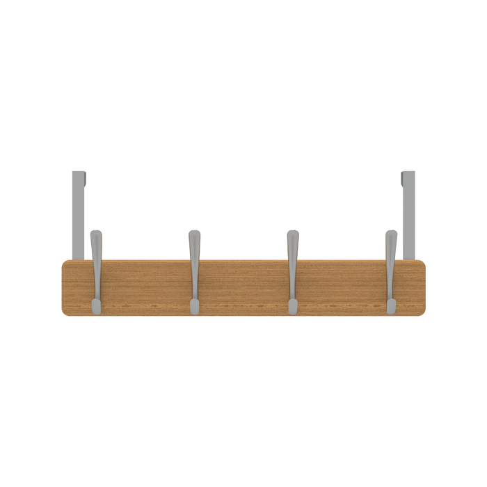 MODE 4 Chrome Hooks on Bamboo Board Over Door Hanger