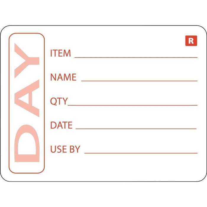 Hygiplas Food Labels Removable Prepped Food 500 Pack Commercial Kitchen Catering