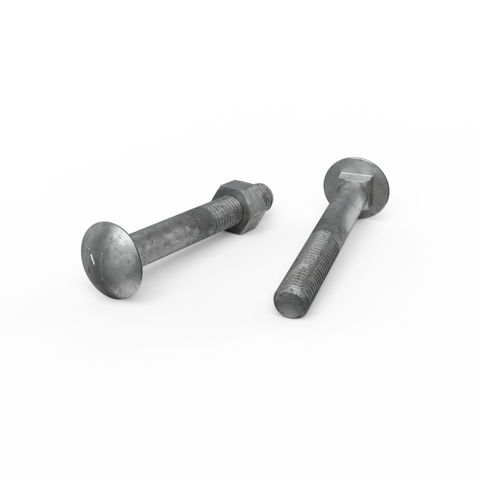 ZENITH M12 x 90mm Hot Dip Galvanised Cup Head Bolts & Nuts - Each