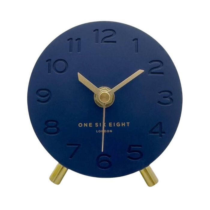 One Six Eight London  Ariel Ocean Blue Silent Mantel Clock