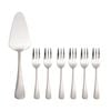 7pc Maxwell & Williams Madison S/S Cake Server/Fork Set - Silver