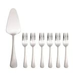 7pc Maxwell & Williams Madison S/S Cake Server/Fork Set - Silver