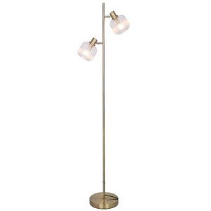 Orbix Floor Lamp Dual Glass & Brass