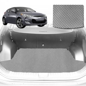 6D Diamond Car Boot Mat for Hyundai Veloster (FS)2011-2018-Hatch-Cargo Mat-Grey-Outback GT