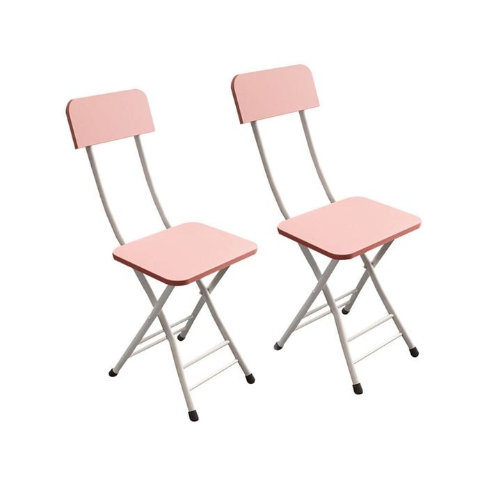 SOGA Pink Foldable Chair Set of 2