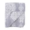 Lvd Cotton Grey/white Vintage Print Bedspread Quilt Double/queen